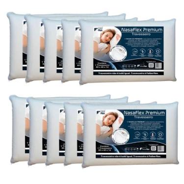 Imagem de Kit 10 Travesseiros Nasa Premium Faiber Flex Viscoelástico