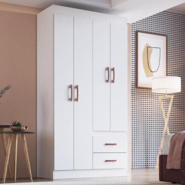 Imagem de Guarda Roupa Solteiro 4 Portas 2 Gavetas Cordova Doripel, Branco