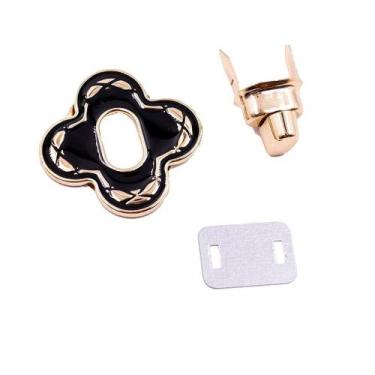 Imagem de Fecho para bolsa trevo preto com dourado - 40mm - no-brand