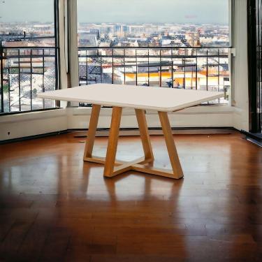 Imagem de Mesa De Jantar Retangular Bela Luxo Tampo Vidro/mdf 160 Cm cast/off White