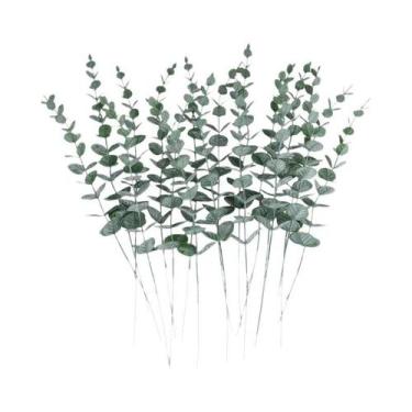 Imagem de Folhas De Eucalipto Artificiais Atacado Plantas Falsas Para Vaso Casa 