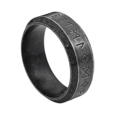 Imagem de Anel Unissex Vintage Odin Viking Com Runas Em Aço Inoxidável, Joia Amu