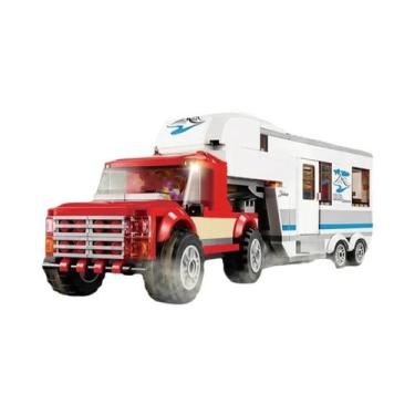 Imagem de Blocos De Montar Kids City Série 60182 Caravana Pickup Brinquedo RV Pa