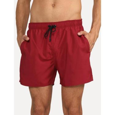 Imagem de Short Reserva D'Água Beachwear Liso Tag Lateral Bordô-Masculino