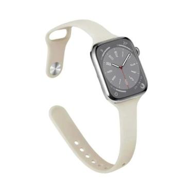 Imagem de Pulseira De Silicone Fina Para Apple Watch 44mm 40mm 38mm 42mm 49mm iW