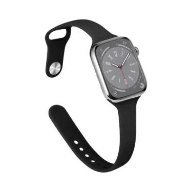 Imagem de Pulseira De Silicone Fina Para Apple Watch 44mm 40mm 38mm 42mm 49mm iW