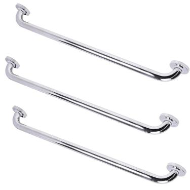 Imagem de Barra Alça De Apoio 80cm Kit 3 Uni Banheiro Box Varanda Escada Corrimao Varanda Suporte Antiqueda PCD Segurança