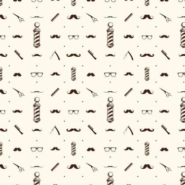 Imagem de Papel De Parede Pente Cabeleireiro Retro Autocolante Lavável