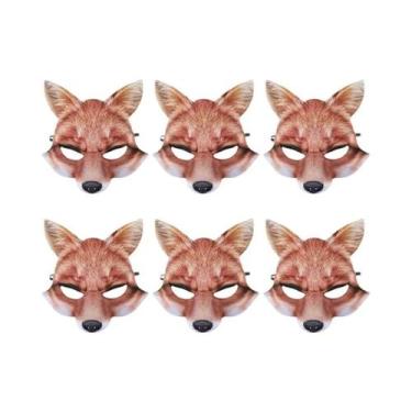Imagem de Máscaras De Animais De Halloween Para Meio Rosto, Raposa E Lobo Branco