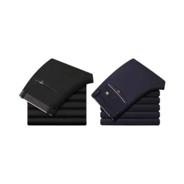 Imagem de Calças Sociais Masculinas Pretas Slim-Fit Confortáveis Para Todas as E