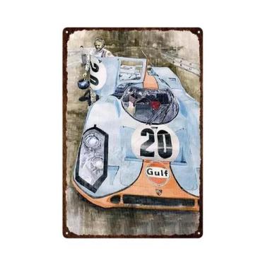 Imagem de Placa De Metal Vintage Gulf Gasoline, Arte De Parede Decorativa Para G