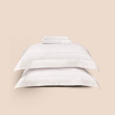 Imagem de Jogo De Cama Queen Altenburg Haus Algodão Egípcio E Linho Supremo Branco