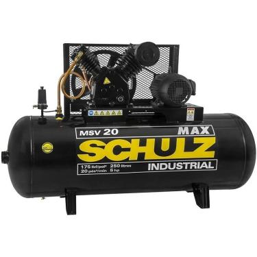 Imagem de Compressor Schulz Msv20max 250lts 175psi 5cv 220/380/440/760v Trifásico Motor Ip55
