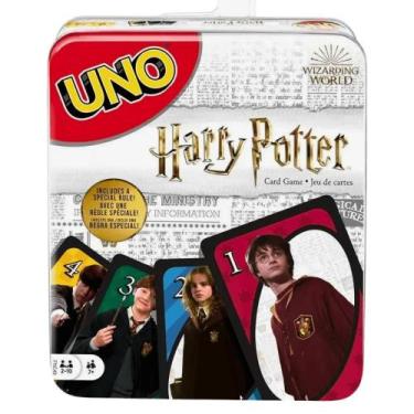 Imagem de Jogo de Cartas UNO Harry Potter na Lata 112 Cartas FNC43 - Mattel