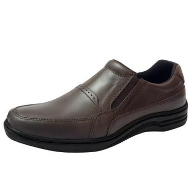 Imagem de Sapato Social Masculino Clássico Couro Legítimo Tradicional - SLZ, Caf