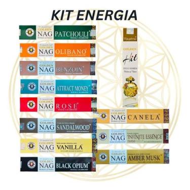 Imagem de KIT Com12 Caixinhas Incensos Golden Nag Indiano Massala Varetas - Gold