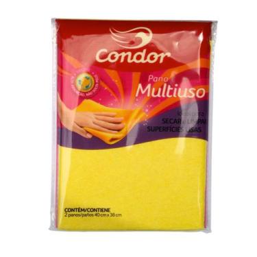 Imagem de Pano Multiuso em Viscose C/ 2 Panos 40x38cm Amarelo Condor