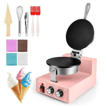 Imagem de Máquina de Casquinha de Sorvete Popfoodex Prato Antiadesivo 20 cm 1200W 110V