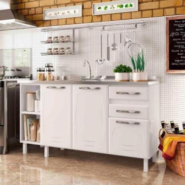 Imagem de Balcão De Cozinha De Aço Telasul Star New 150cm Para Pia