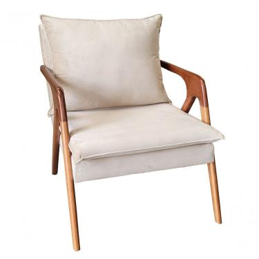 Imagem de Poltrona Decorativa Monalisa Luxo Encosto com Almofada Solta Cor 0119 Dora Bela Móveis