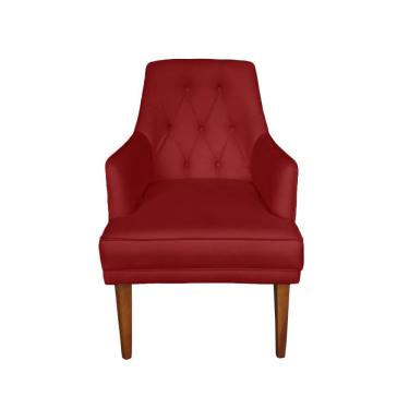 Imagem de Cadeira Poltrona Decorativa Paris para Sala de Jantar e Recepção Suede Confortável Bordô com Braços