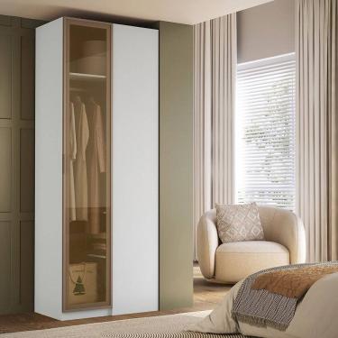 Imagem de Guarda-roupa de Canto Reto Modular Mdf Reflecta Altezza Branco