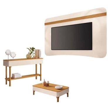 Imagem de Painel Suspenso Armony Off White Cinamomo Com Mesa De Centro Liz E Apa