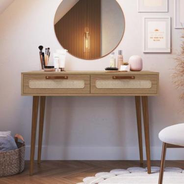 Imagem de Penteadeira Retrô Versátil 100cm MDP Tela Sustentável Pés Madeira Maci