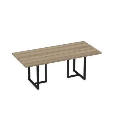 Imagem de Mesa Reunião Retangular 2000x900mm Pe40tub Noce Naturalle-preto