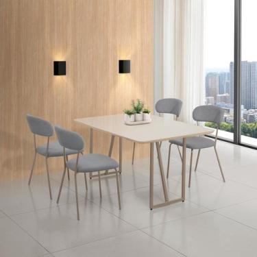 Imagem de Conjunto para Sala de Jantar com 4 Cadeiras Betina - Aço Nobre Móveis