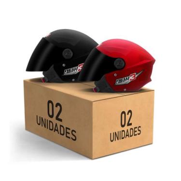 Imagem de Kit 2 Capacetes New Liberty 3 Aberto Viseira Fumê Pro Tork Masculino F