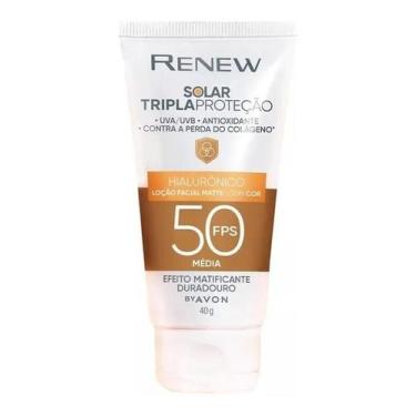 Imagem de Proteção Facial Avon Renew Solar Hialurônico Média Fps50 40g - Congrat