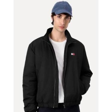Imagem de Jaqueta Tommy Jeans Masculina Essential Padded Logo Collar Preta-Masculino