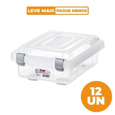 Imagem de Kit 12 Caixas Organizadoras Top Stock para Armazenar Objetos com Empilhamento Fácil em...