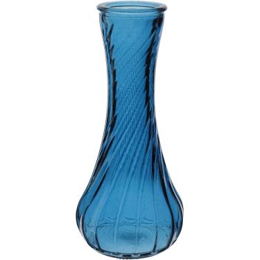 Imagem de VASO DECORATIVO ENFEITE PLANTA GARRAFA VIDRO 15x7x7cm AZUL