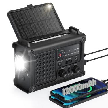 Imagem de Radio Meteorológica de Emergencia Roxicosly 12000mAh Solar con Manivel