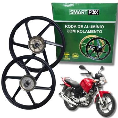 Imagem de Par Jogo Roda 6 Palito Liga Leve Freio Tambor Yamaha Ybr 125 Factor - 