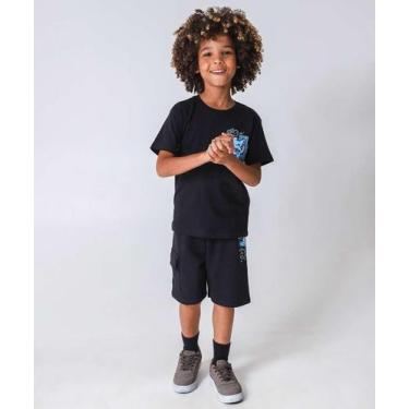 Imagem de Bermuda Infantil Moletinho Stitch Tam 4 a 10 Preto-88071 - Disney, 10,