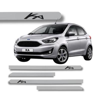 Imagem de Friso Lateral Ford Ka Redondo Protetor de Porta Grafia Cores Cor:Branc