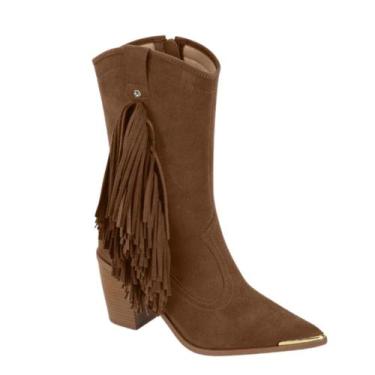 Imagem de Bota Feminina Country Moleca Ana Castela Cano Curto 5355101 Cor:CamelT
