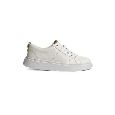 Imagem de Sapatênis Feminino AC Jeans Couro Branco  Solado Plataforma Conforto C