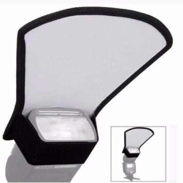 Imagem de Difusor Para Flash Leque Rebatedor 2 Lados Branco Aluminio - YE