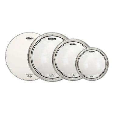 Imagem de Kit de Peles para Bateria Tom Pack Target W2-TP101216+ Batedeira-Resposta Filme Duplo Transparente Williams Drumheads