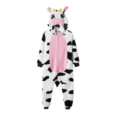 Imagem de Pijama Macacão De Vaca Rosa Desenho Animado Para Mulheres, Homens, Men