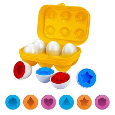 Imagem de Brinquedo Educativo Montessori Caixa De Ovos Para Encaixar Formas Colo