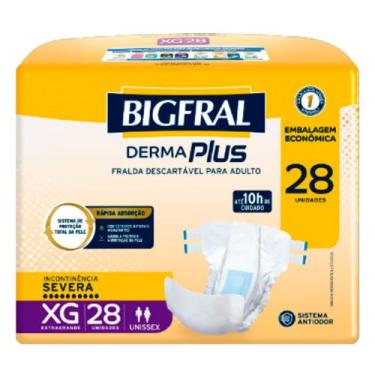 Imagem de Fralda Geriátrica Bigfral Derma Plus Tamanho XG 28 Unidades Descartáve