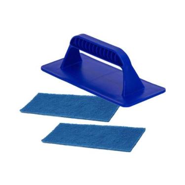 Imagem de Kit 2 Fibras AZUL Limpeza de Vidros e Mesa Mármore + SUPORTE LT Para F