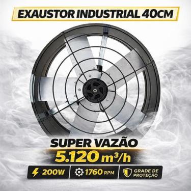 Imagem de Exaustor De Cozinha Comercial Industrial 40cm Alta Vazão 200w 127v - O