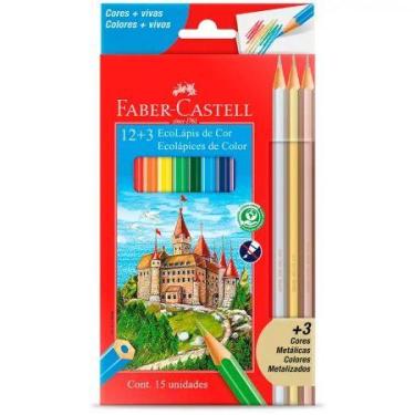 Imagem de Lápis de cor 12 cores + 3 metálicos 120112+3MET - Faber-Castell