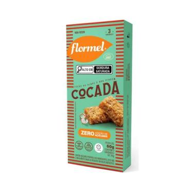 Imagem de Cocada Zero Açúcar Sem Glúten - Flormel Caixa 60g